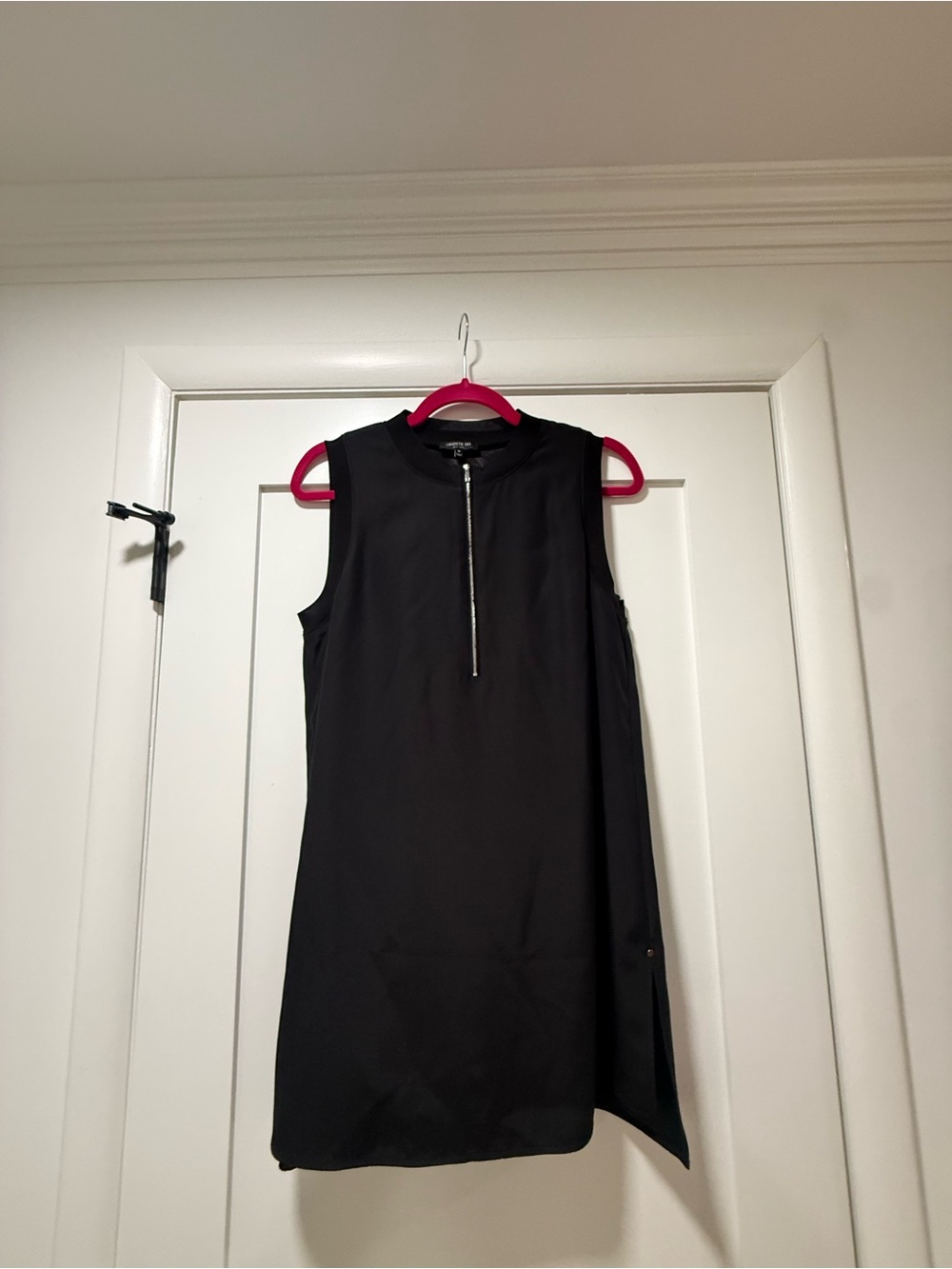 Lafayette 148 New York Black Sleeveless Zip-Front Tunic - Picture 3 of 4